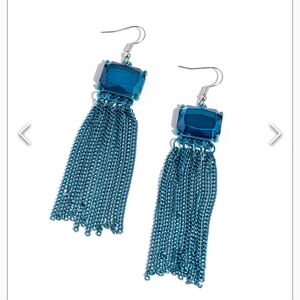 Dreaming of Tassles BLUE Earrings Long Gorg